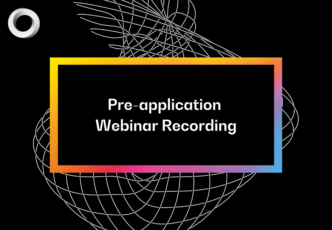 Text that says pre application webinar recording